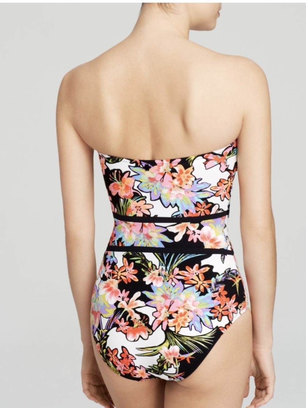 Nanette Lepore Havana Tropical Seductress One-Piece Bandeau Swimsuit - M - Picture 6 of 10